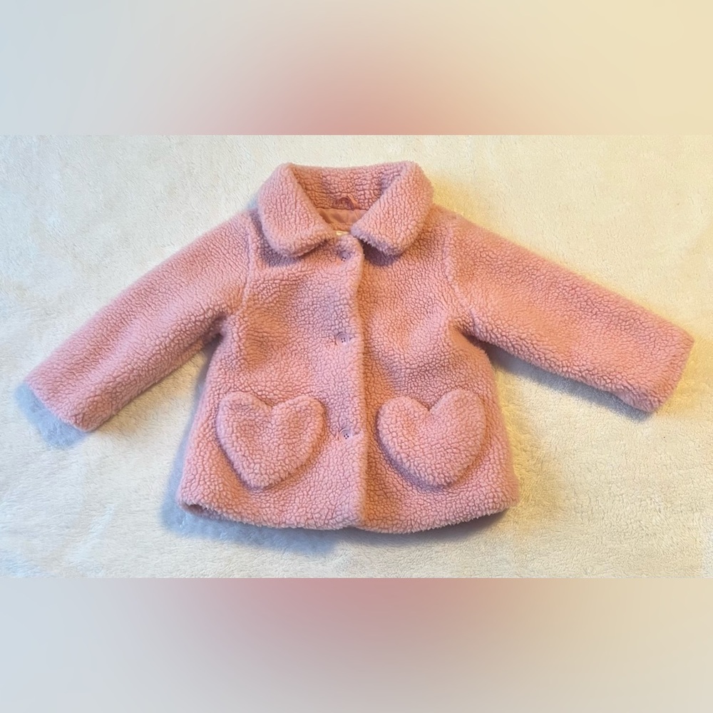 Pink Sherpa Coat, Size 2T, EUC, Great for Valentine’s Day!